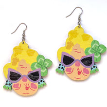 Load image into Gallery viewer, Crazy Granny - Birch Plywood Earrings