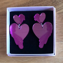 Load image into Gallery viewer, Love - Pink Mirror Acrylic Earrings