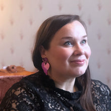 Load image into Gallery viewer, Love - Pink Mirror Acrylic Earrings