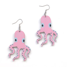 Load image into Gallery viewer, Octopus - Birch Plywood Earrings (multiple colour choices)