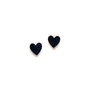 Small Black Heart - Studs