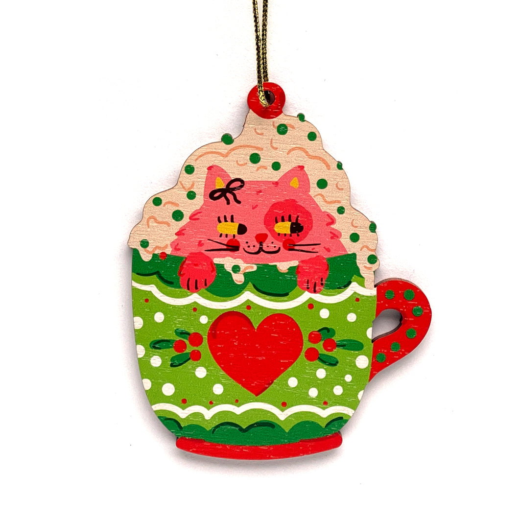 Cup of Cat - Christmas Tree Ornament