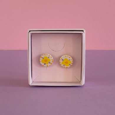 Ceramic Stud Earrings / Flowers