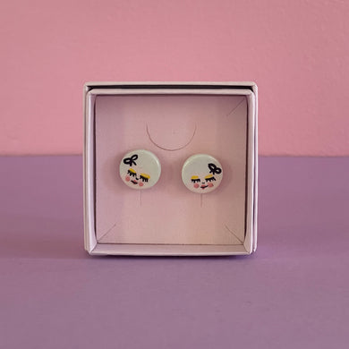 Ceramic Stud Earrings / Girl Studs / 04