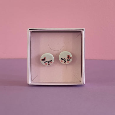 Ceramic Stud Earrings / Girl Studs / 05