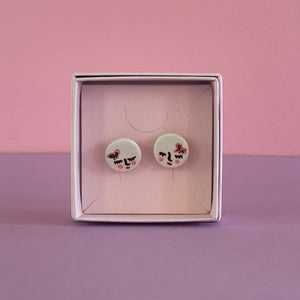 Ceramic Stud Earrings / Girl Studs / 05