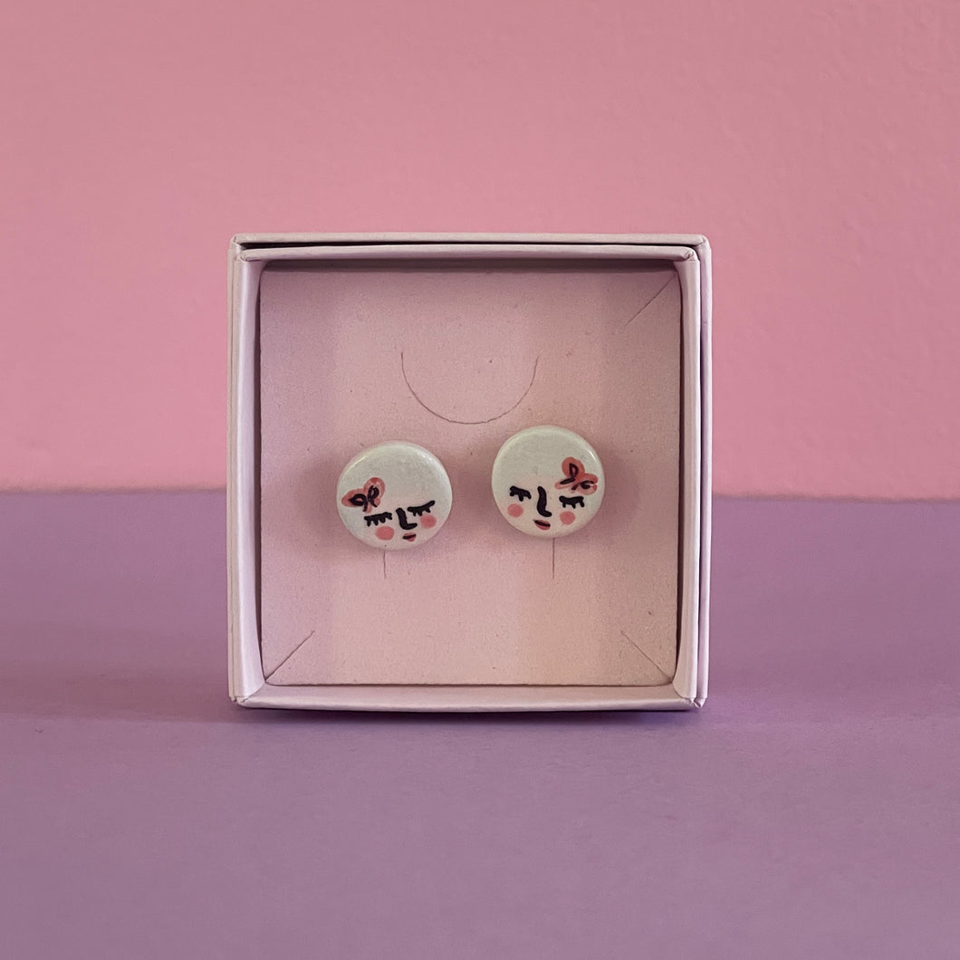 Ceramic Stud Earrings / Girl Studs / 05