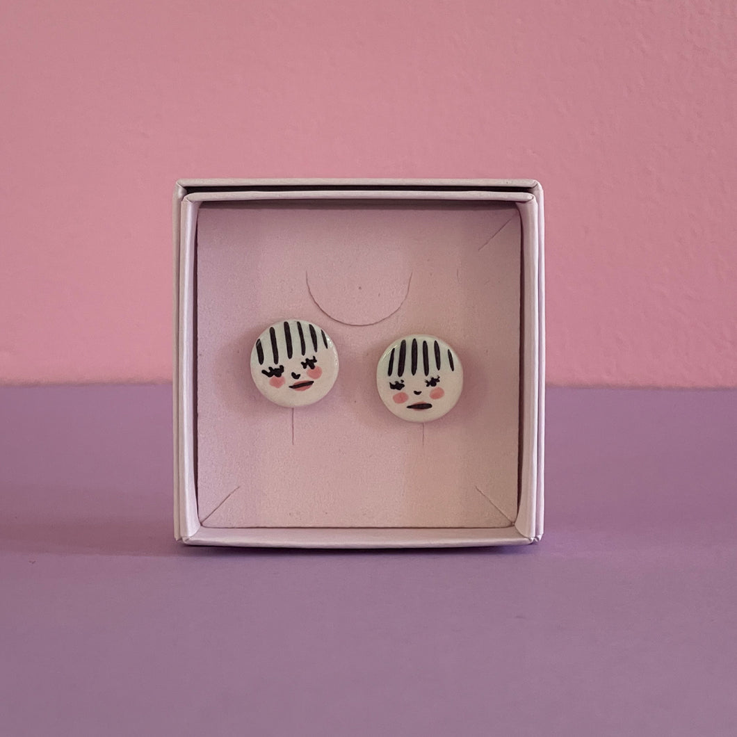 Ceramic Stud Earrings / Girl Studs / 07