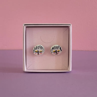 Ceramic Stud Earrings / Girl Studs / 08