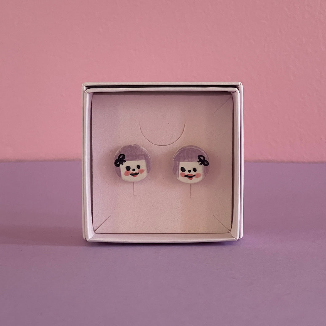 Ceramic Stud Earrings / Girl Studs / 12