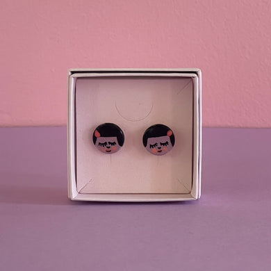 Ceramic Stud Earrings / Girl Studs / 14