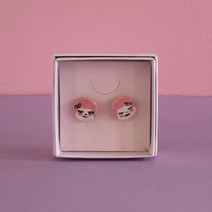Ceramic Stud Earrings / Girl Studs / 16