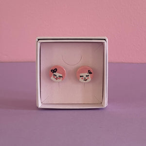 Ceramic Stud Earrings / Girl Studs / 17