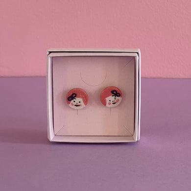 Ceramic Stud Earrings / Girl Studs / 18
