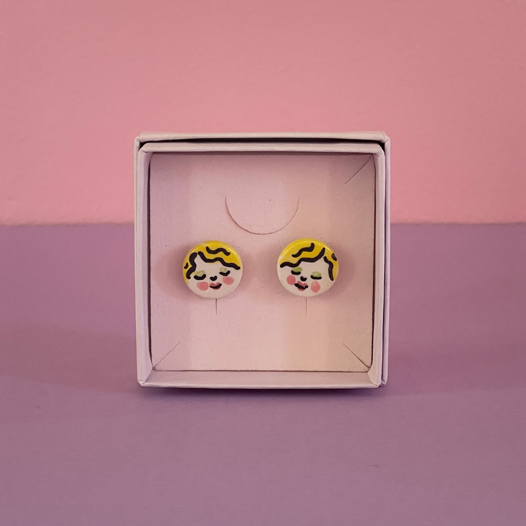 Ceramic Stud Earrings / Girl Studs / 19