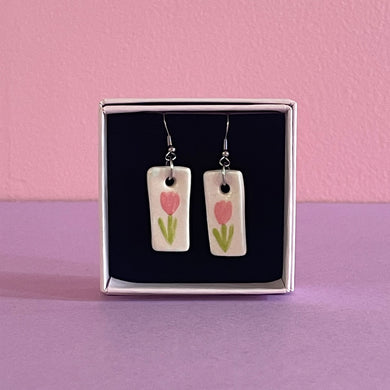 Ceramic Earrings / Tulip 1