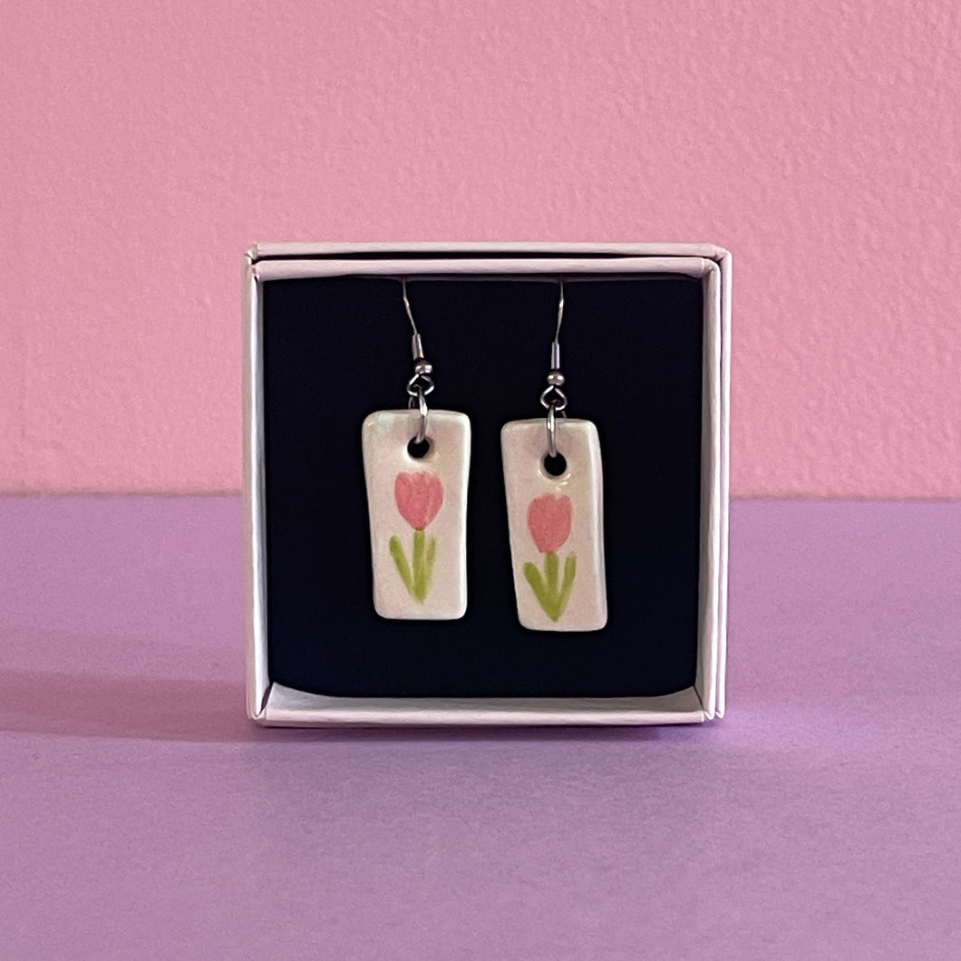 Ceramic Earrings / Tulip 1