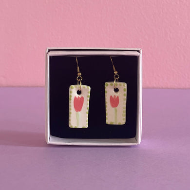 Ceramic Earrings / Tulip 2