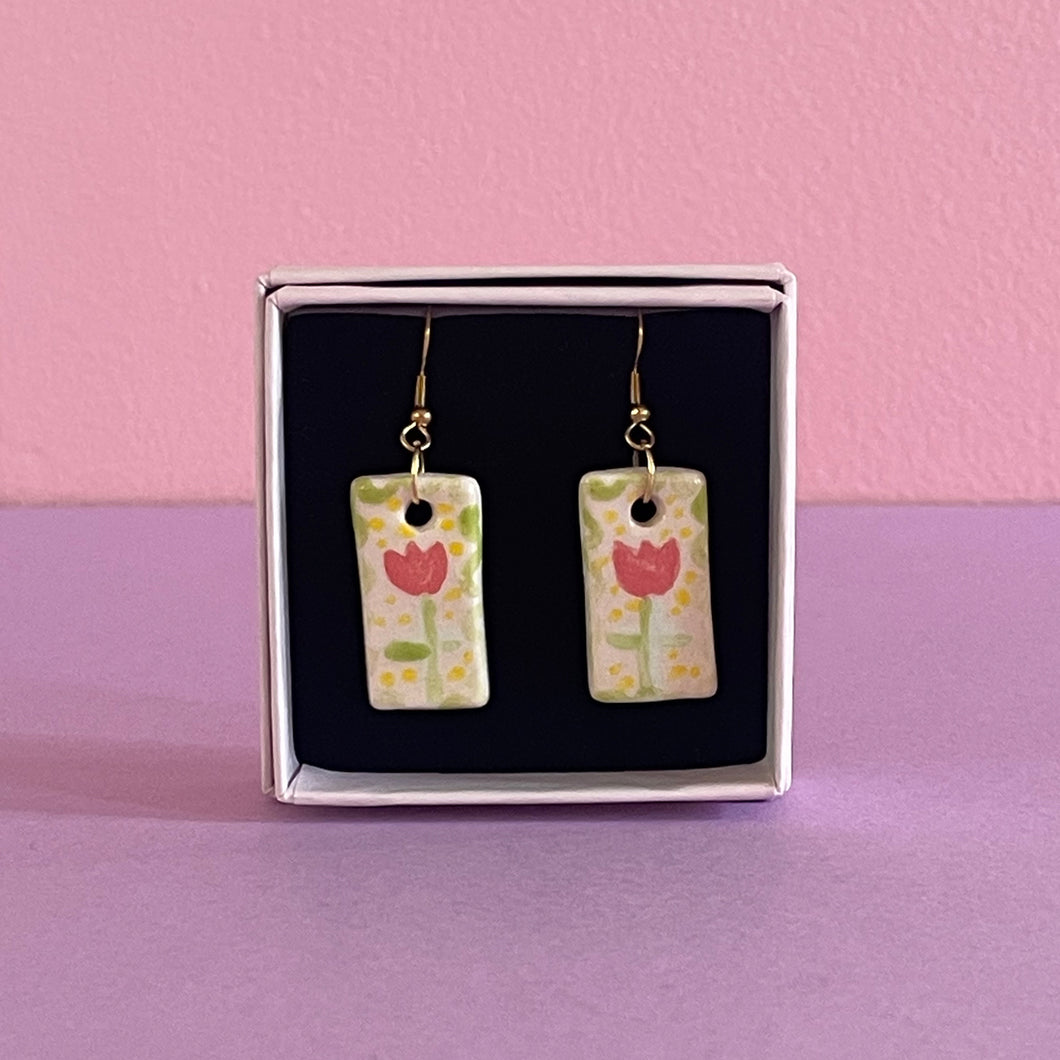 Ceramic Earrings / Tulip 3