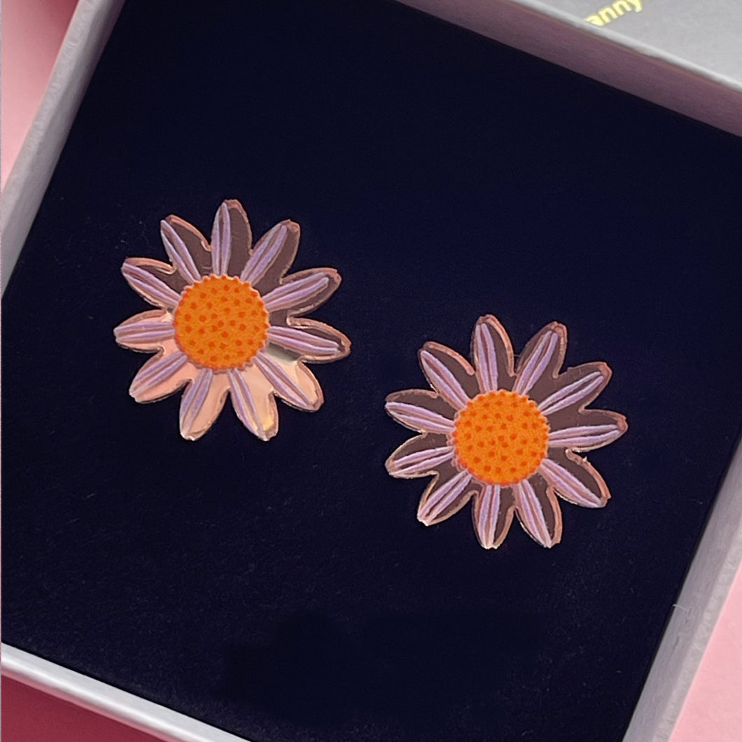 Daisy - Mini Studs - rose-gold mirror acrylic