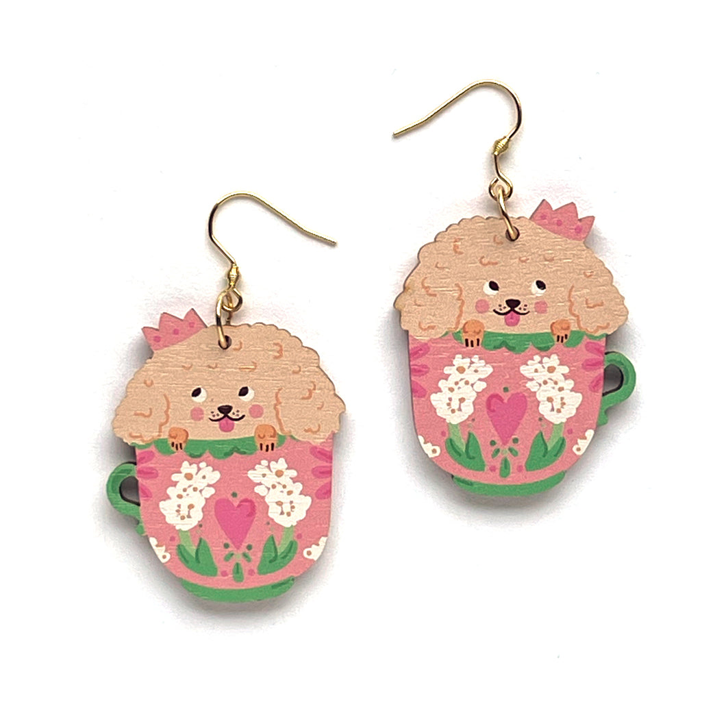 Fluffy Puppy Tea - Earrings