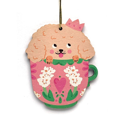 Fluffy Puppy Tea - Christmas Tree Ornament