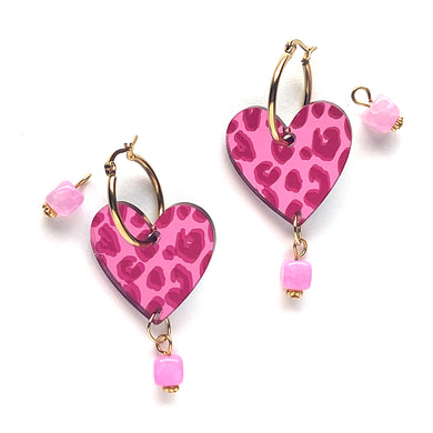 2-in-1 Leopard Love - Mirror Acrylic Earrings