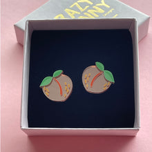 Load image into Gallery viewer, Peach - Mini Studs - rose-gold mirror acrylic