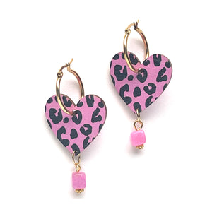 2-in-1 Leopard Love - Plywood Earrings