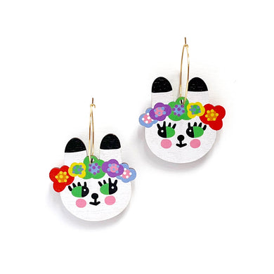 Pride Bunny - Birch Plywood Earrings