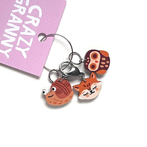 Knitting Stitch Marker Set - Animals