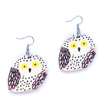 Load image into Gallery viewer, Baby Pöllö -Birch Plywood Earrings (multiple colour choices)