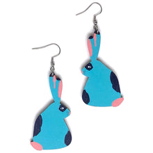 Load image into Gallery viewer, Bunny - Birch Plywood Earrings (multiple colour choices)