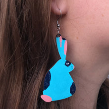 Load image into Gallery viewer, Bunny - Birch Plywood Earrings (multiple colour choices)