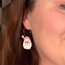 Load image into Gallery viewer, Cat Santa - Birch Plywood Earrings