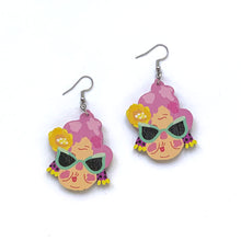 Load image into Gallery viewer, Crazy Granny - MEDIUM SIZE - Birch Plywood Earrings