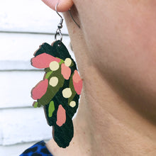 Load image into Gallery viewer, Leaves - Birch Plywood Earrings (multiple colour choices)