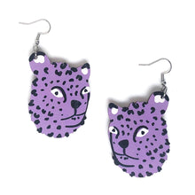 Load image into Gallery viewer, Leopard - Birch Plywood Earrings (multiple colour choices)
