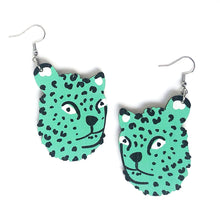Load image into Gallery viewer, Leopard - Birch Plywood Earrings (multiple colour choices)
