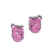 Load image into Gallery viewer, Leopard - Birch Plywood Stud Earrings (multiple colour choices)