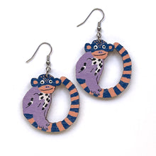 Load image into Gallery viewer, Monkey - MEDIUM SIZE - Birch Plywood Earrings