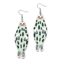 Load image into Gallery viewer, Norppa the Ringed Seal - Birch Plywood Earrings