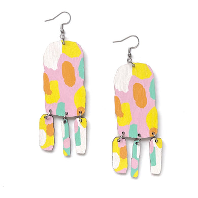 Play - Birch Plywood Earrings (multiple colour choices)