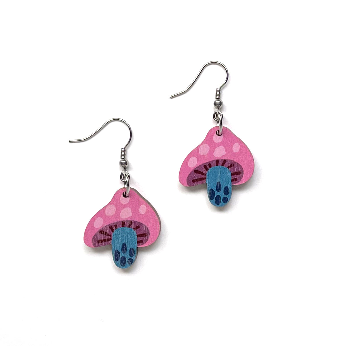 Pink 2024 mushroom earrings