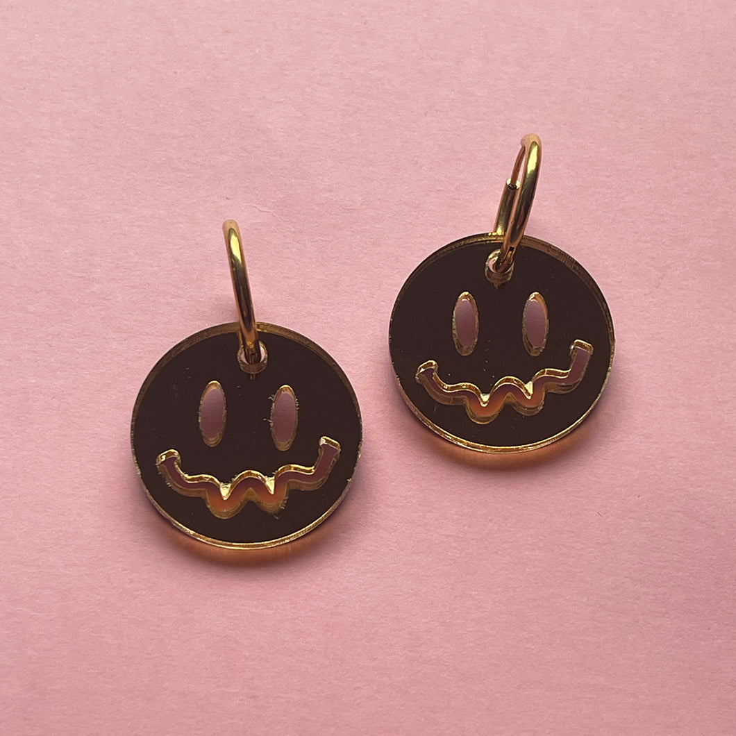 SMILE! with GOLD HOOPS